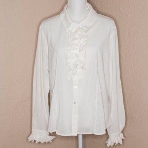 Milano Cream Frilly Blouse
